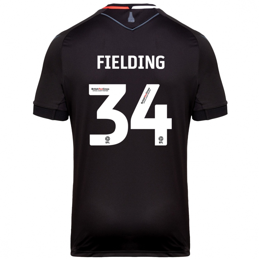 Kids Football Frank Fielding #34 Black Away Jersey 2024/25 T-Shirt