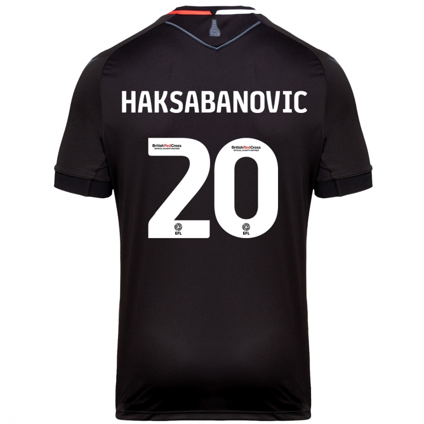 Kids Football Sead Hakšabanović #20 Black Away Jersey 2024/25 T-Shirt