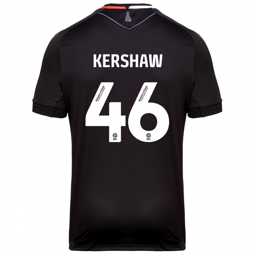 Kids Football Ben Kershaw #46 Black Away Jersey 2024/25 T-Shirt