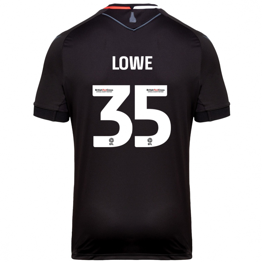 Kids Football Nathan Lowe #35 Black Away Jersey 2024/25 T-Shirt