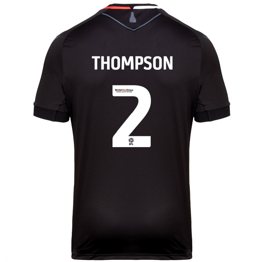 Kids Football Sophie Thompson #2 Black Away Jersey 2024/25 T-Shirt