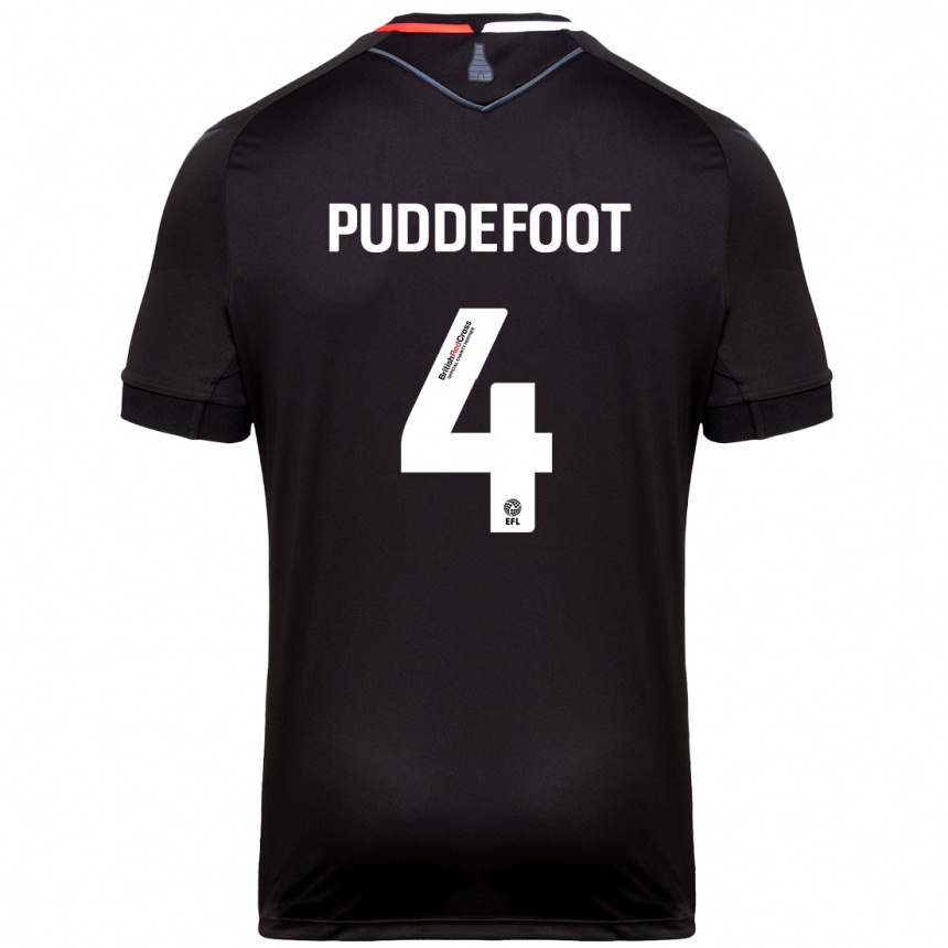 Kids Football Danielle Puddefoot #4 Black Away Jersey 2024/25 T-Shirt