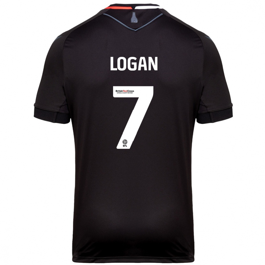 Kids Football Heidi Logan #7 Black Away Jersey 2024/25 T-Shirt