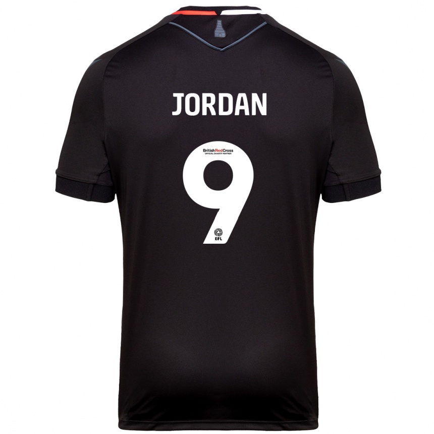 Kids Football Saffron Jordan #9 Black Away Jersey 2024/25 T-Shirt