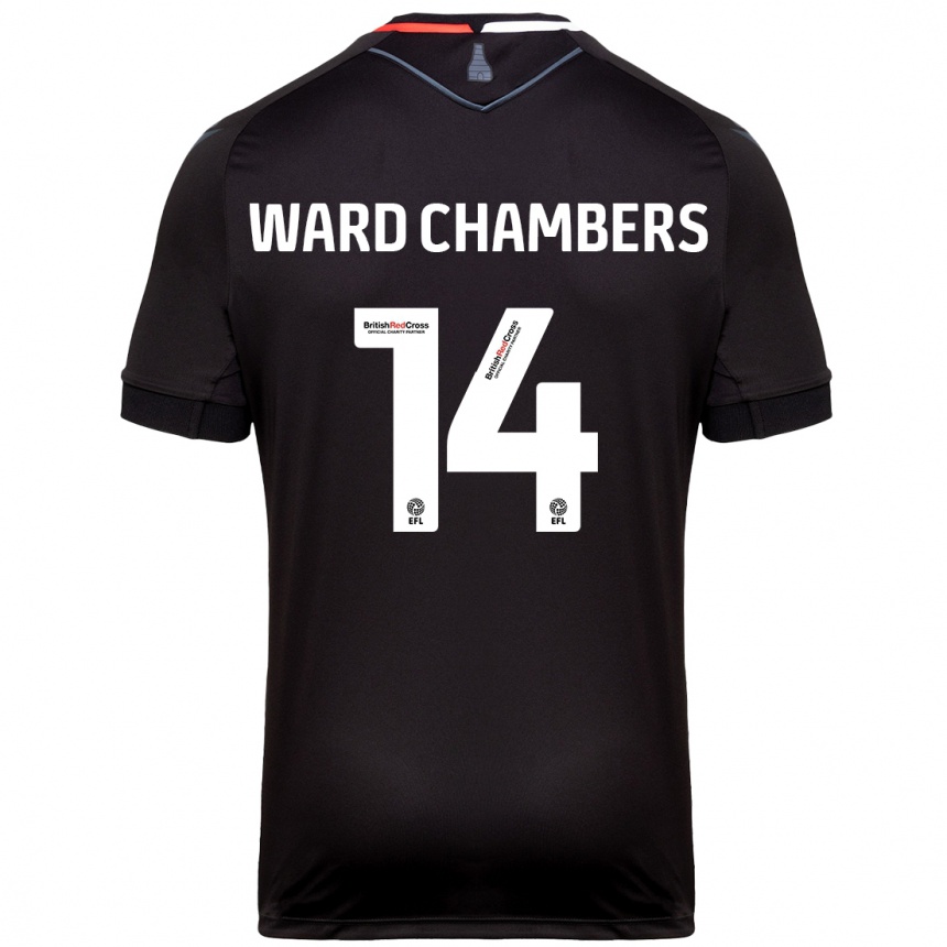 Kids Football Courtnay Ward-Chambers #14 Black Away Jersey 2024/25 T-Shirt