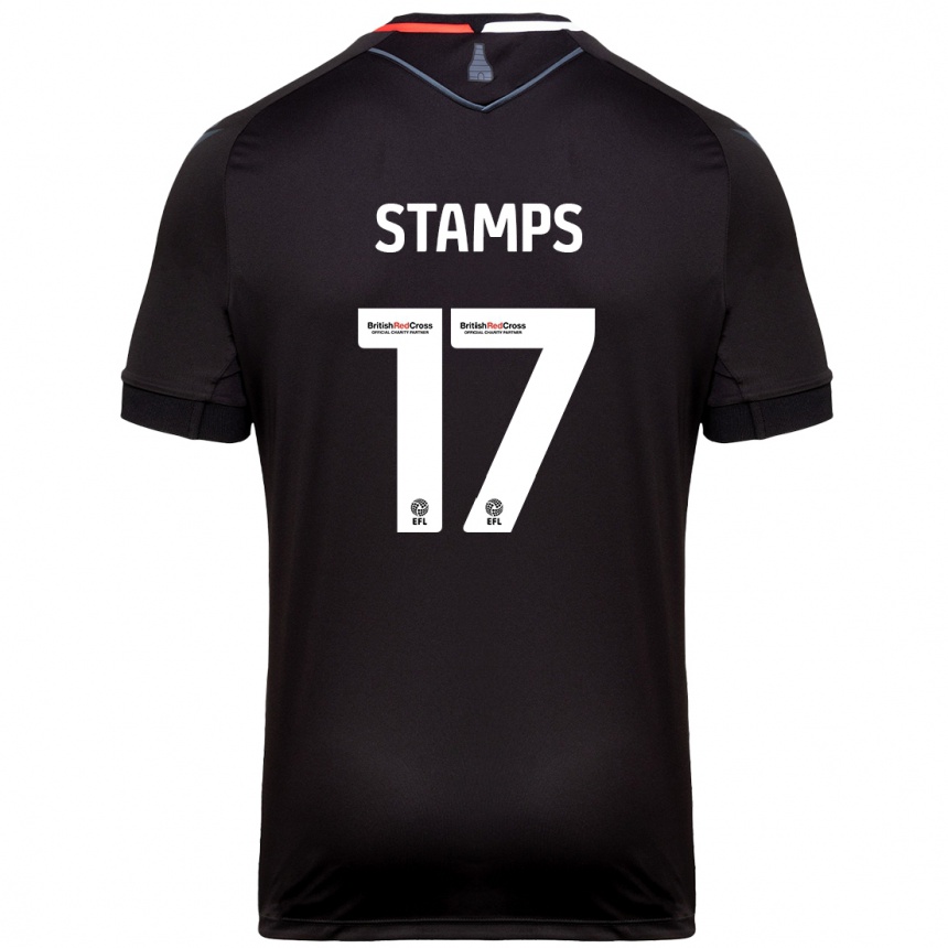 Kids Football Shannon Stamps #17 Black Away Jersey 2024/25 T-Shirt