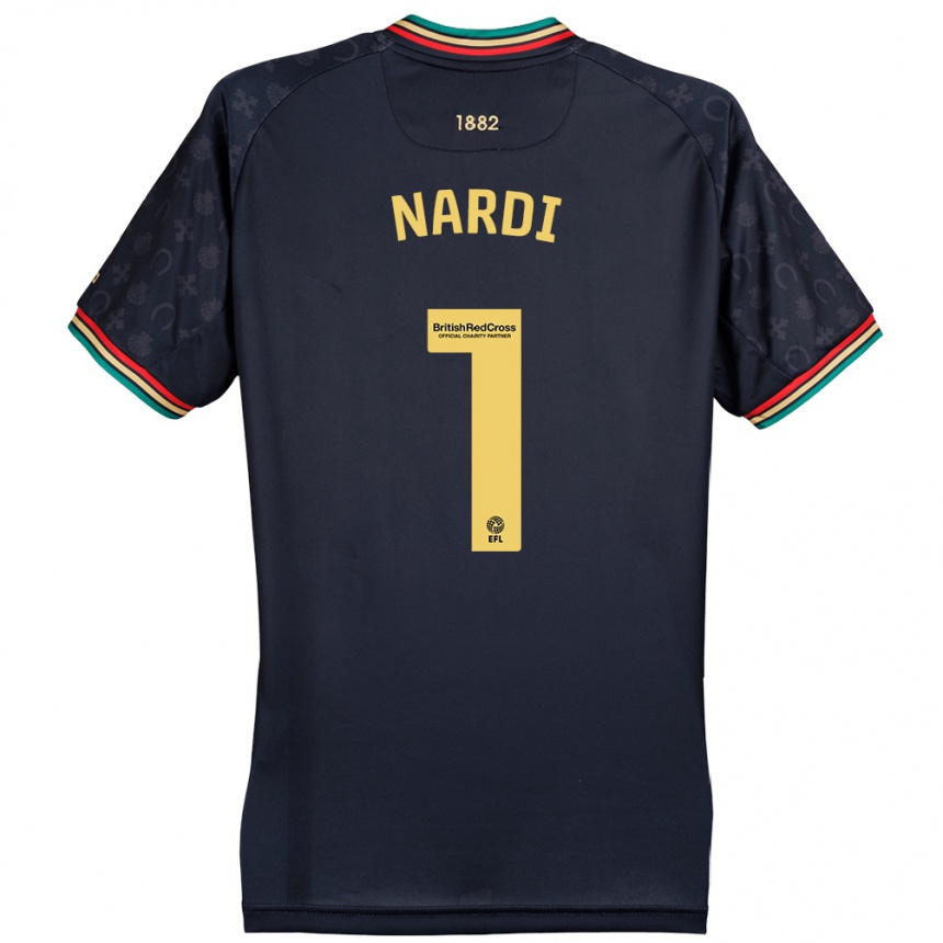 Kids Football Paul Nardi #1 Dark Navy Blue Away Jersey 2024/25 T-Shirt