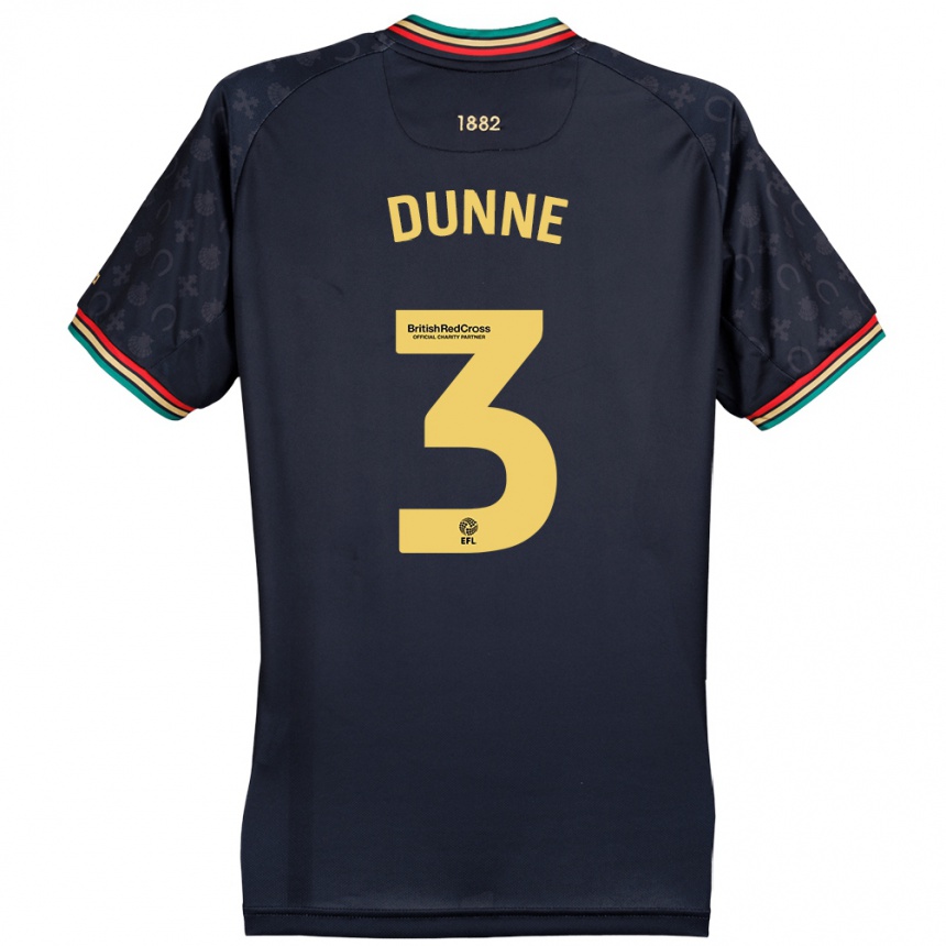 Kids Football Jimmy Dunne #3 Dark Navy Blue Away Jersey 2024/25 T-Shirt