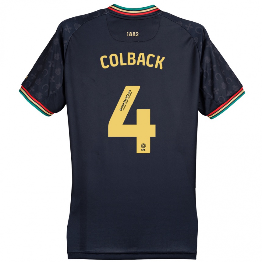 Kids Football Jack Colback #4 Dark Navy Blue Away Jersey 2024/25 T-Shirt