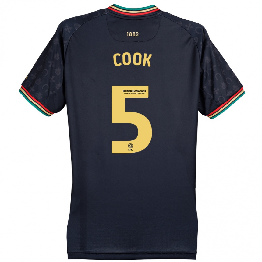 Kids Football Steve Cook #5 Dark Navy Blue Away Jersey 2024/25 T-Shirt