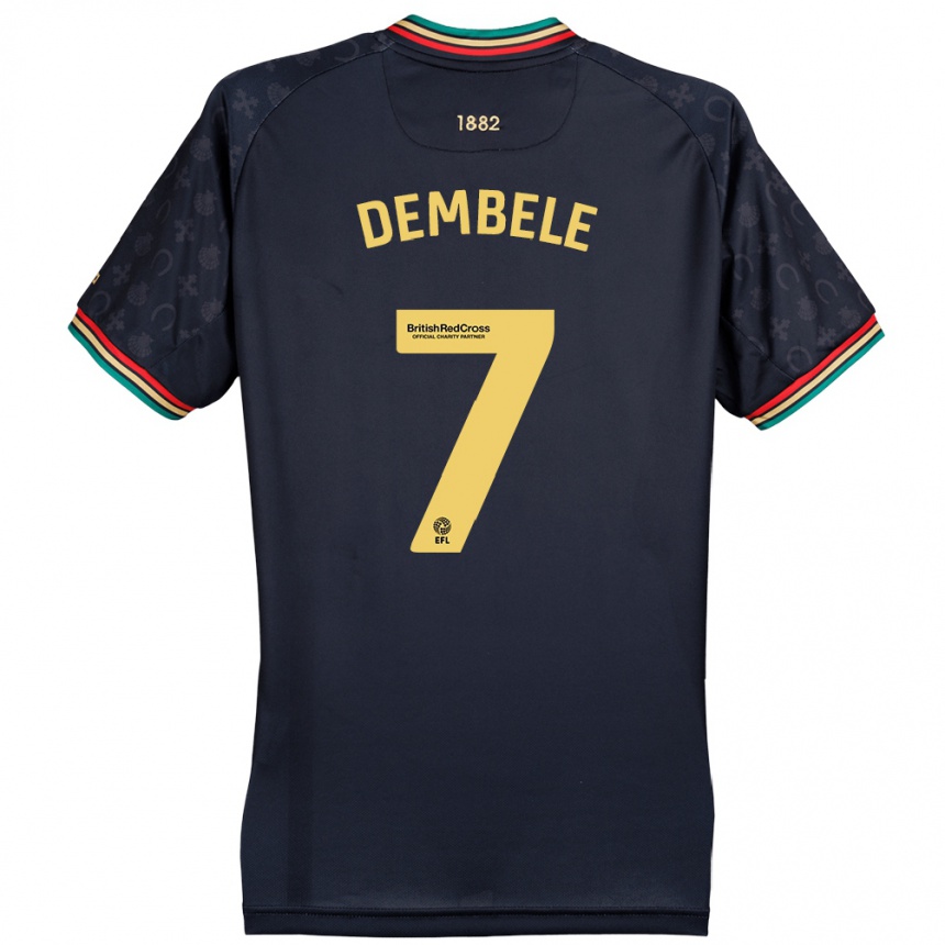 Kids Football Karamoko Dembélé #7 Dark Navy Blue Away Jersey 2024/25 T-Shirt