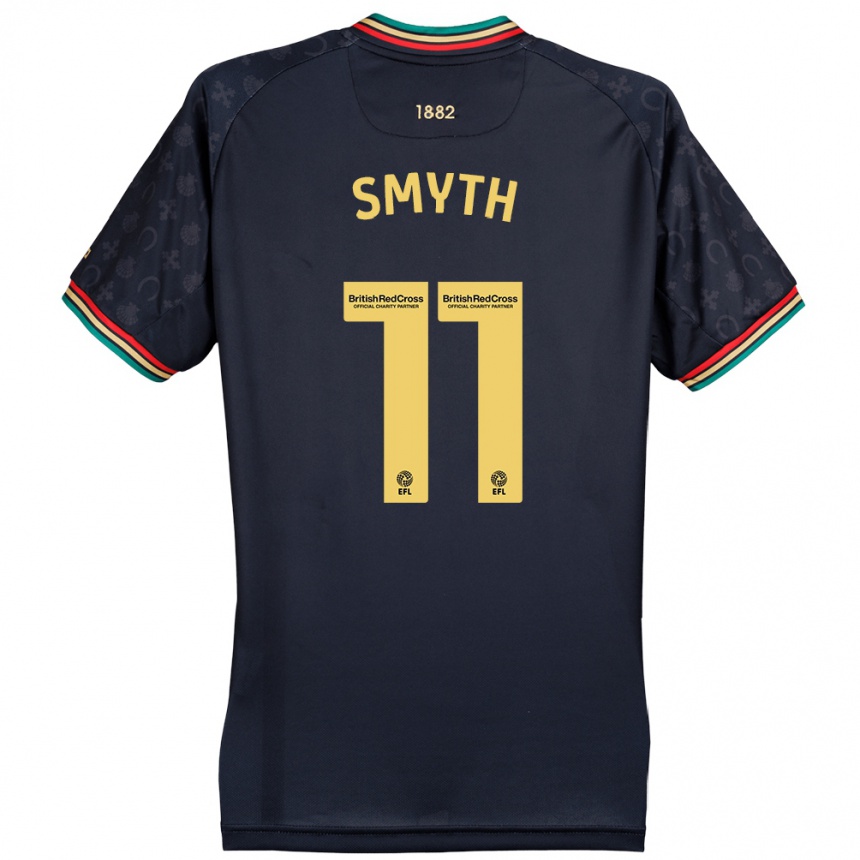 Kids Football Paul Smyth #11 Dark Navy Blue Away Jersey 2024/25 T-Shirt