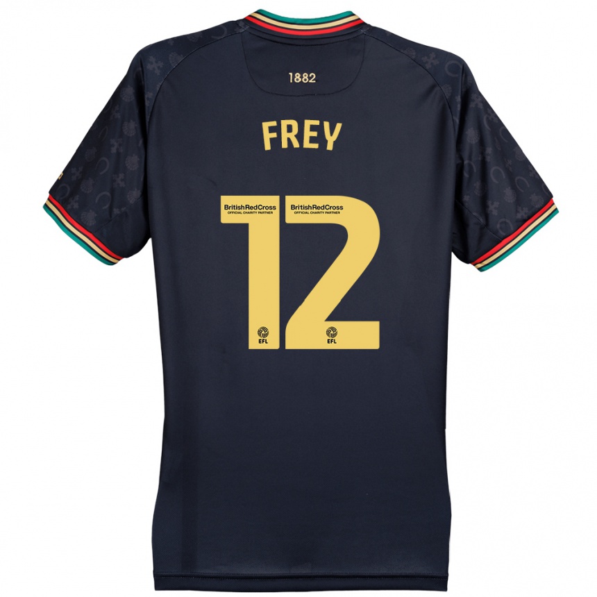 Kids Football Michael Frey #12 Dark Navy Blue Away Jersey 2024/25 T-Shirt