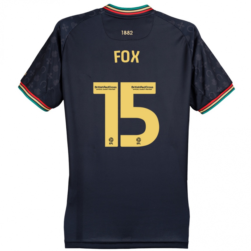 Kids Football Morgan Fox #15 Dark Navy Blue Away Jersey 2024/25 T-Shirt