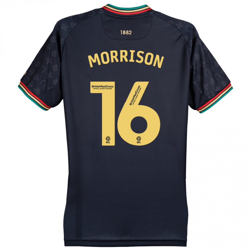 Kids Football Liam Morrison #16 Dark Navy Blue Away Jersey 2024/25 T-Shirt