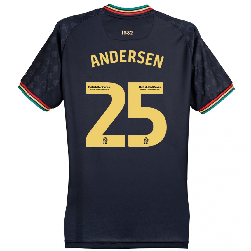 Kids Football Lucas Andersen #25 Dark Navy Blue Away Jersey 2024/25 T-Shirt