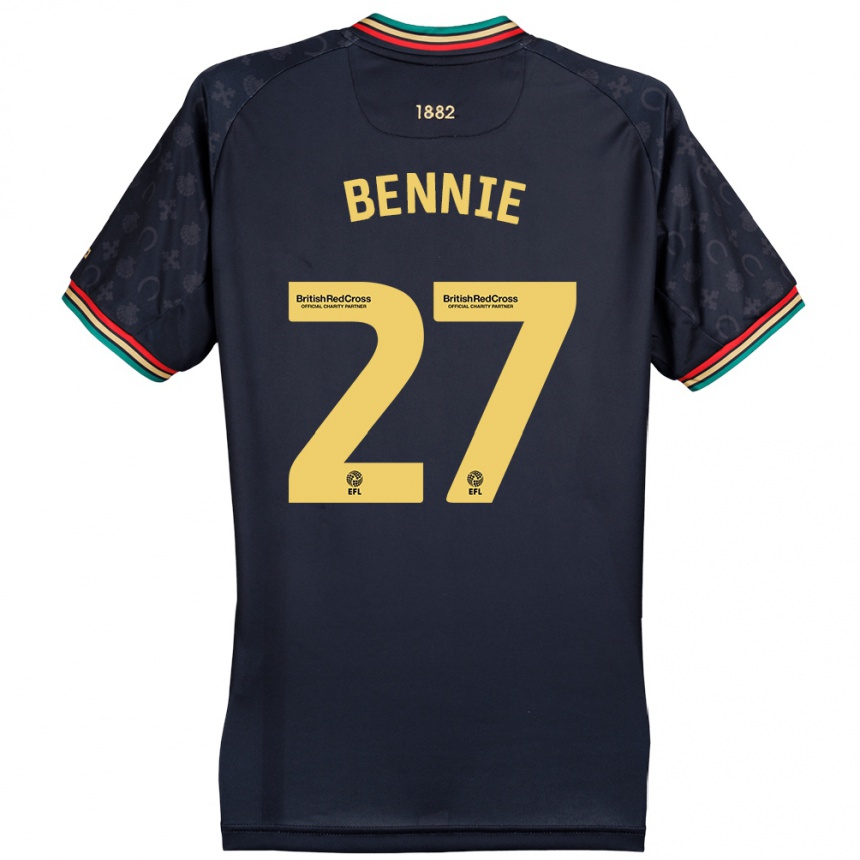 Kids Football Daniel Bennie #27 Dark Navy Blue Away Jersey 2024/25 T-Shirt