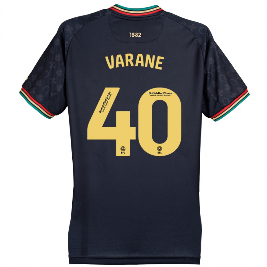 Kids Football Jonathan Varane #40 Dark Navy Blue Away Jersey 2024/25 T-Shirt