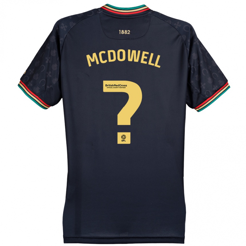 Kids Football Jack Mcdowell #0 Dark Navy Blue Away Jersey 2024/25 T-Shirt