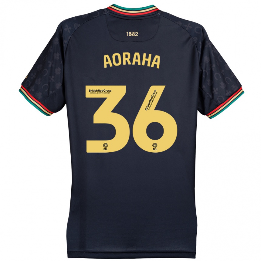 Kids Football Alexander Aoraha #36 Dark Navy Blue Away Jersey 2024/25 T-Shirt