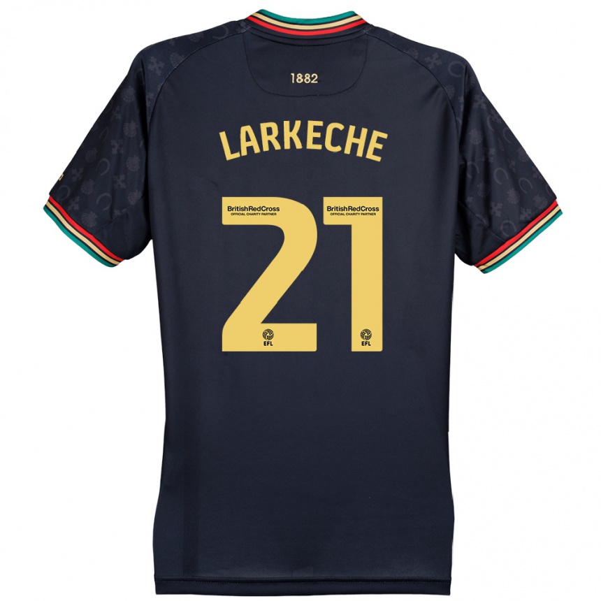 Kids Football Ziyad Larkeche #21 Dark Navy Blue Away Jersey 2024/25 T-Shirt