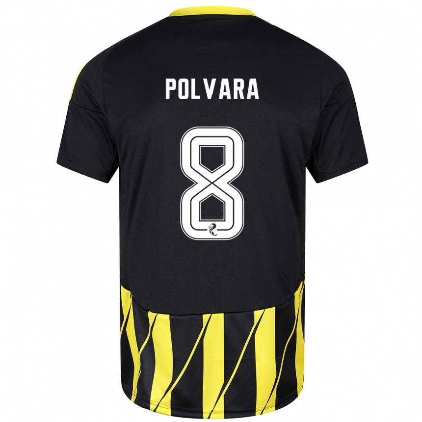 Kids Football Dante Polvara #8 Black Yellow Away Jersey 2024/25 T-Shirt