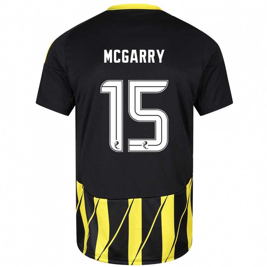 Kids Football James Mcgarry #15 Black Yellow Away Jersey 2024/25 T-Shirt