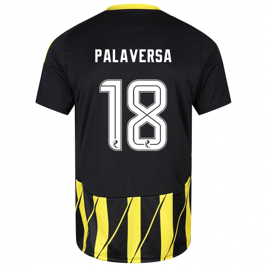 Kids Football Ante Palaversa #18 Black Yellow Away Jersey 2024/25 T-Shirt