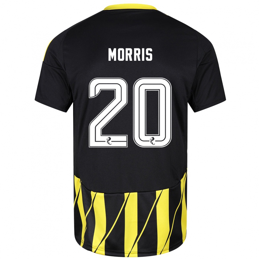 Kids Football Shayden Morris #20 Black Yellow Away Jersey 2024/25 T-Shirt