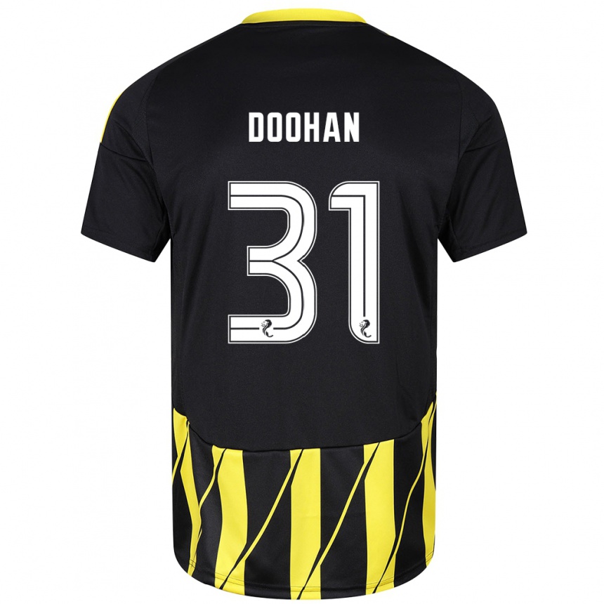 Kids Football Ross Doohan #31 Black Yellow Away Jersey 2024/25 T-Shirt