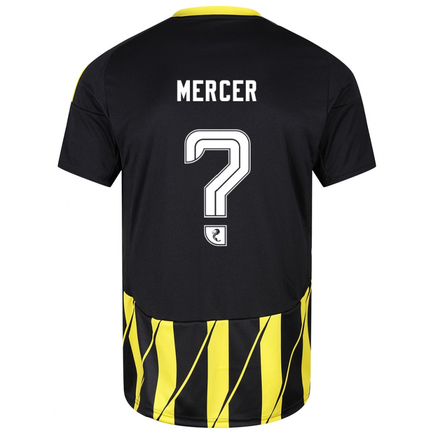 Kids Football Jamie Mercer #0 Black Yellow Away Jersey 2024/25 T-Shirt