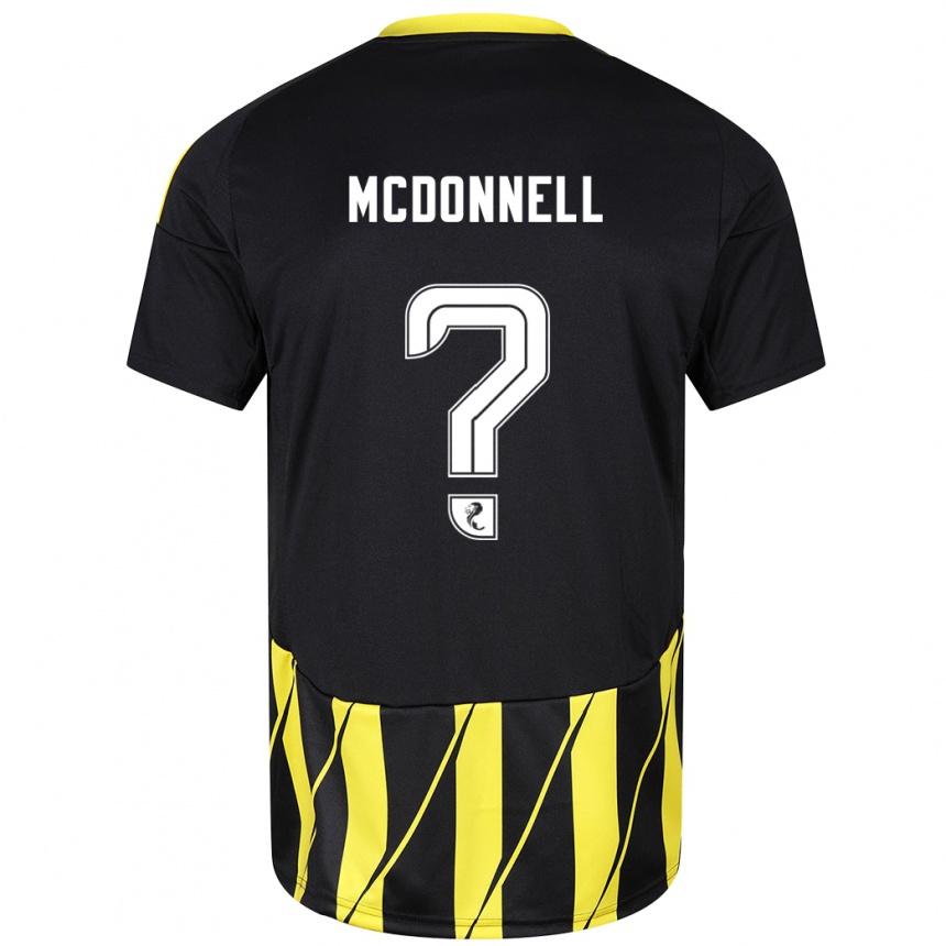 Kids Football Noah Mcdonnell #0 Black Yellow Away Jersey 2024/25 T-Shirt