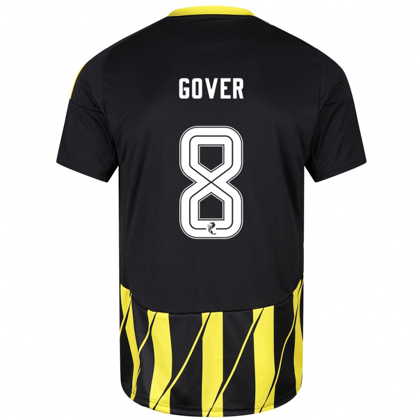 Kids Football Chloe Gover #8 Black Yellow Away Jersey 2024/25 T-Shirt