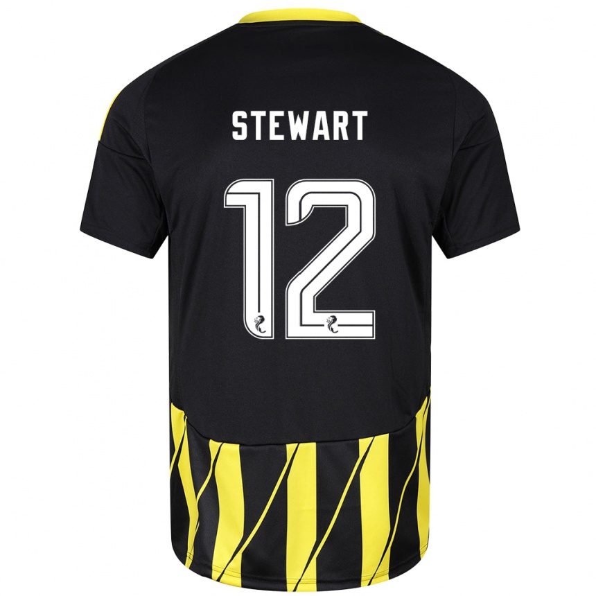 Kids Football Hannah Stewart #12 Black Yellow Away Jersey 2024/25 T-Shirt