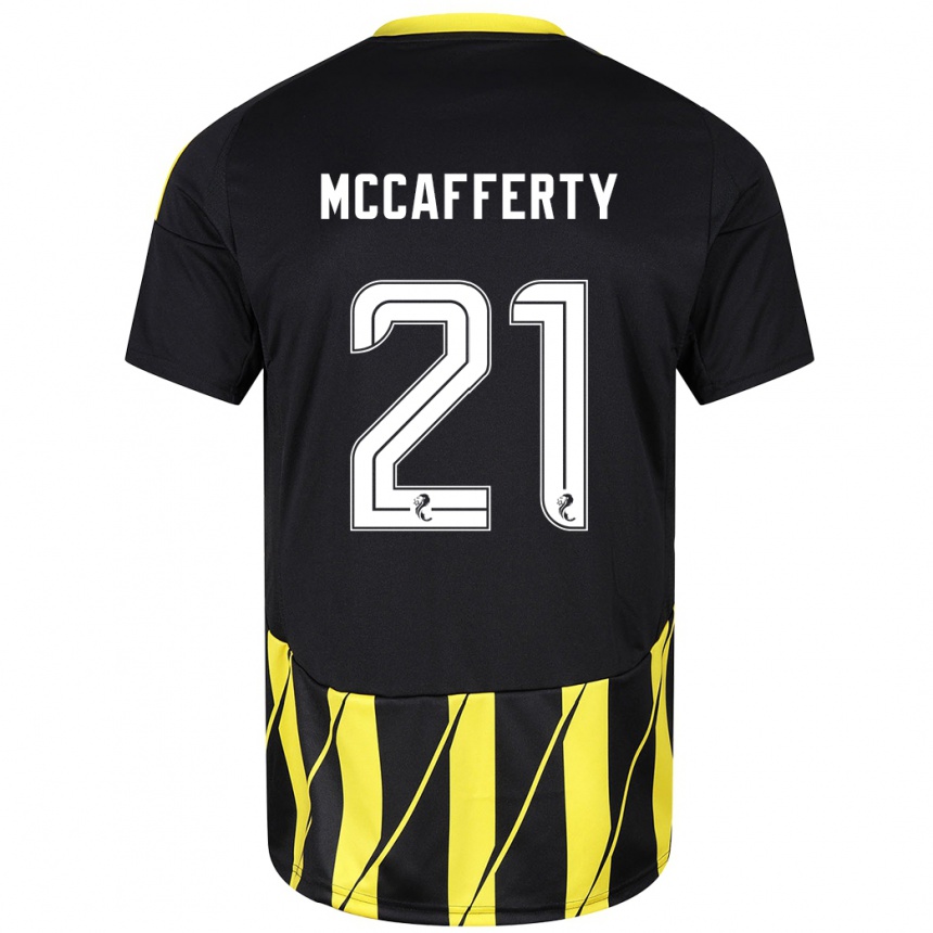 Kids Football Eirinn Mccafferty #21 Black Yellow Away Jersey 2024/25 T-Shirt