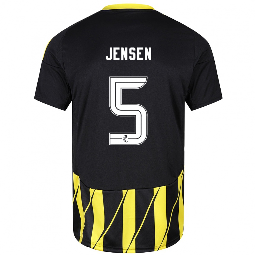 Kids Football Richard Jensen #5 Black Yellow Away Jersey 2024/25 T-Shirt