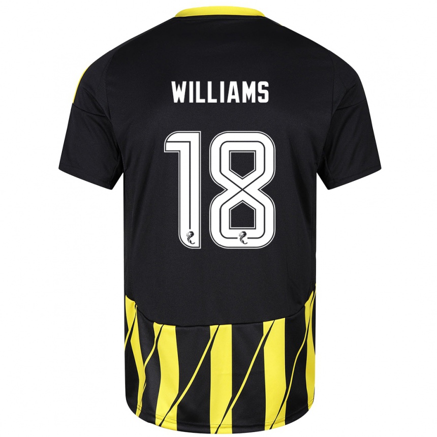 Kids Football Rhys Williams #18 Black Yellow Away Jersey 2024/25 T-Shirt