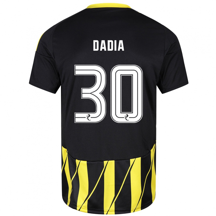 Kids Football Or Dadia #30 Black Yellow Away Jersey 2024/25 T-Shirt