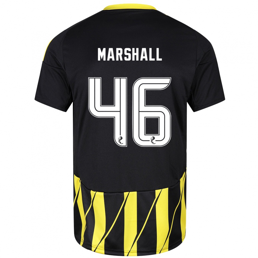 Kids Football Findlay Marshall #46 Black Yellow Away Jersey 2024/25 T-Shirt