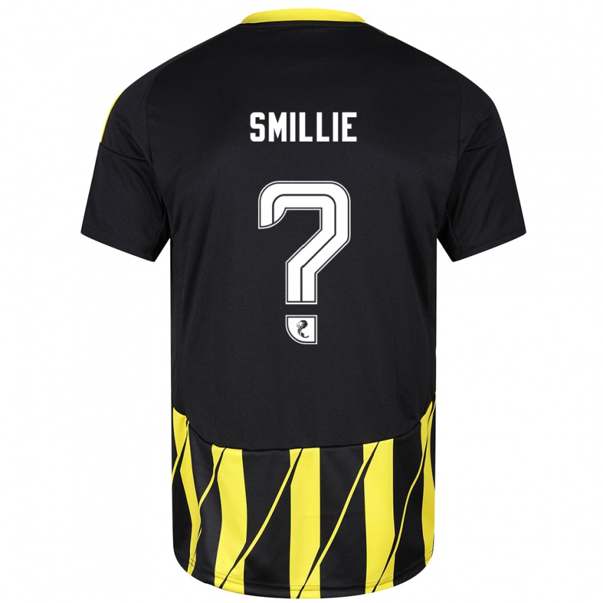 Kids Football Reuben Smillie #0 Black Yellow Away Jersey 2024/25 T-Shirt