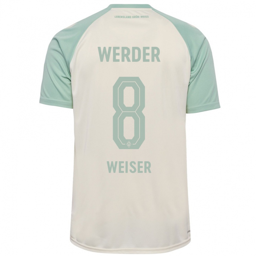 Kids Football Mitchell Weiser #8 Off-White Light Green Away Jersey 2024/25 T-Shirt