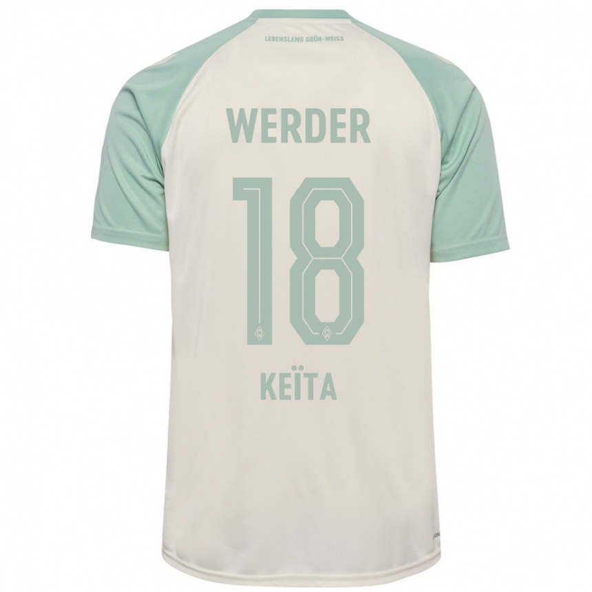 Kids Football Naby Keïta #18 Off-White Light Green Away Jersey 2024/25 T-Shirt