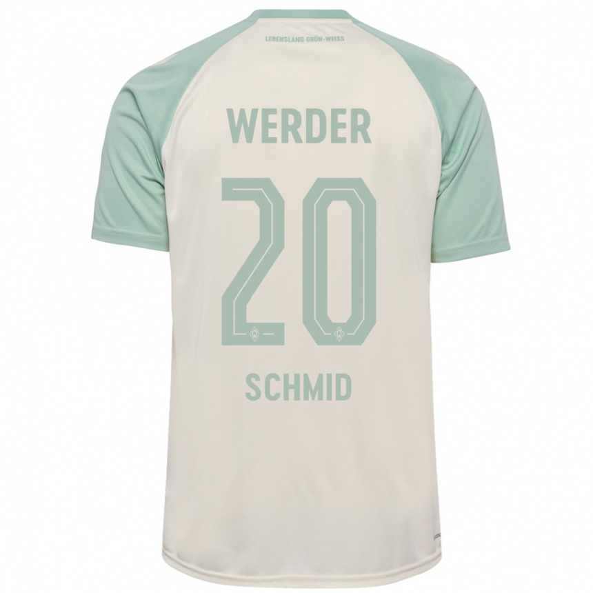 Kids Football Romano Schmid #20 Off-White Light Green Away Jersey 2024/25 T-Shirt