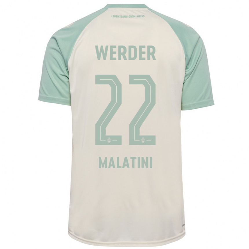 Kids Football Julián Malatini #22 Off-White Light Green Away Jersey 2024/25 T-Shirt