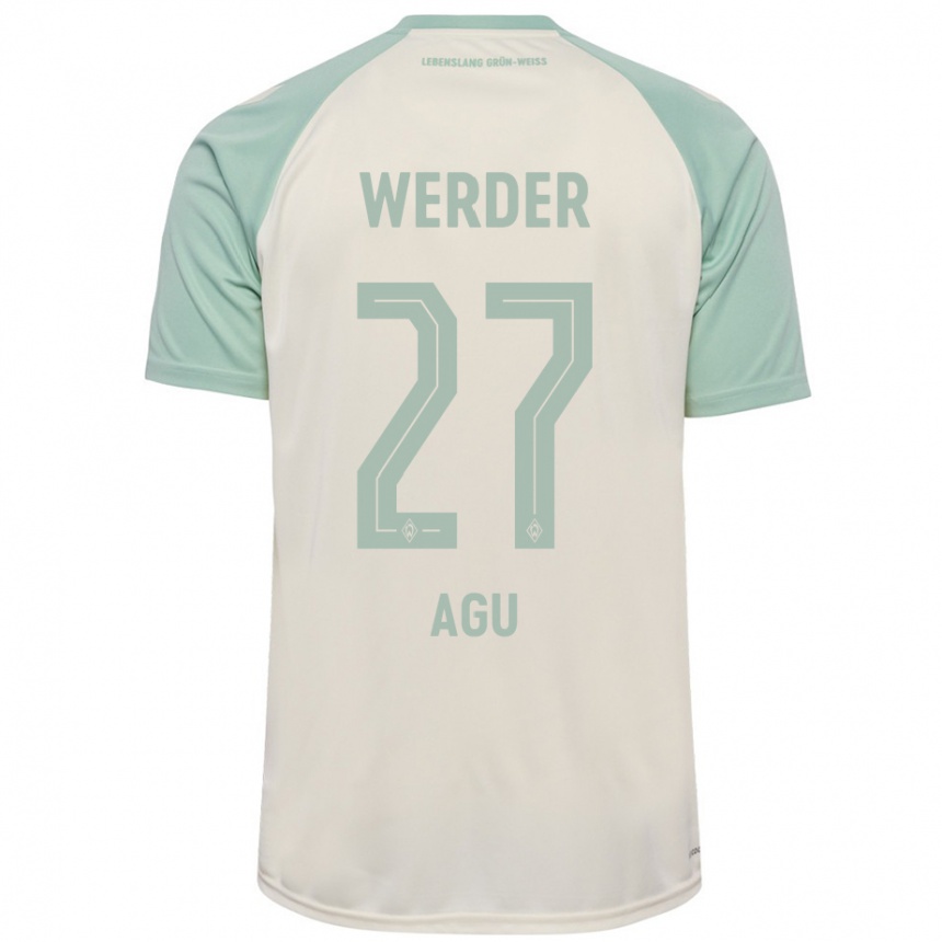 Kids Football Felix Agu #27 Off-White Light Green Away Jersey 2024/25 T-Shirt