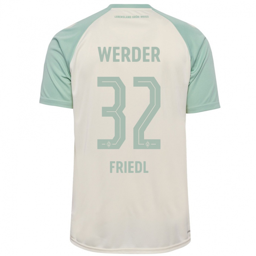 Kids Football Marco Friedl #32 Off-White Light Green Away Jersey 2024/25 T-Shirt