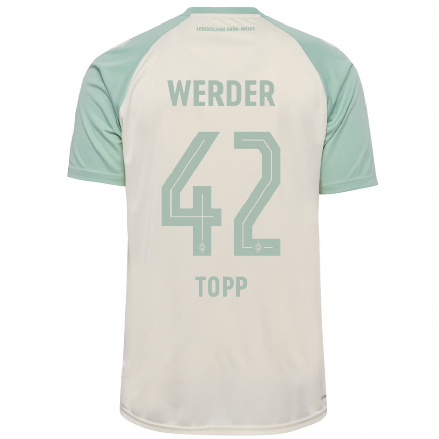 Kids Football Keke Topp #42 Off-White Light Green Away Jersey 2024/25 T-Shirt