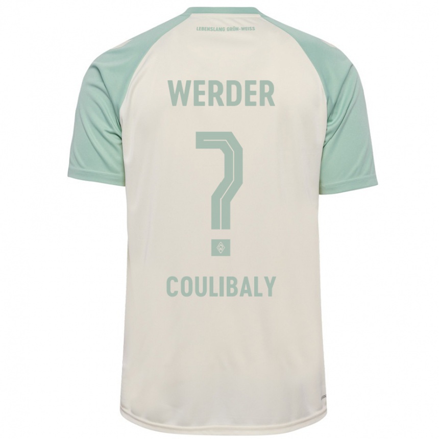 Kids Football Karim Coulibaly #0 Off-White Light Green Away Jersey 2024/25 T-Shirt