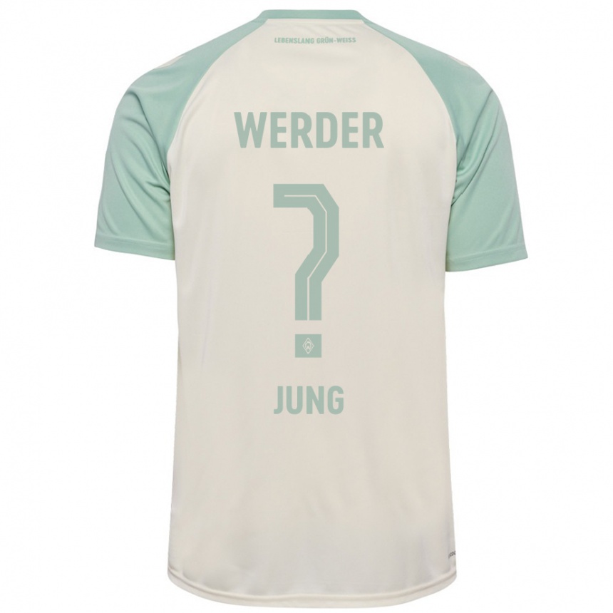 Kids Football Hugo Jung #0 Off-White Light Green Away Jersey 2024/25 T-Shirt