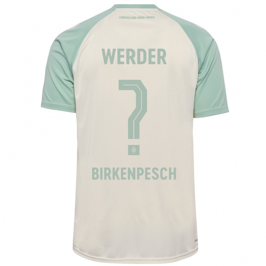 Kids Football Noah Birkenpesch #0 Off-White Light Green Away Jersey 2024/25 T-Shirt